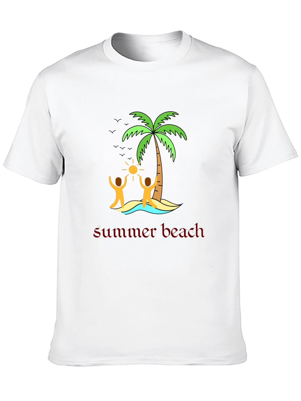 Summer Beach T-Shirt Black Graphic Tee
