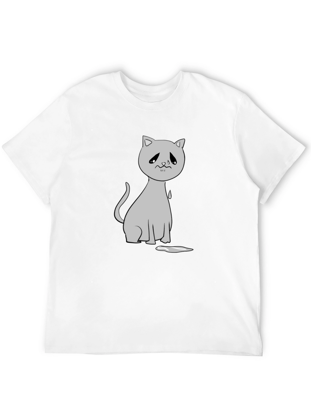 Sad Cat Graphic Tee - Unisex Black T-Shirt