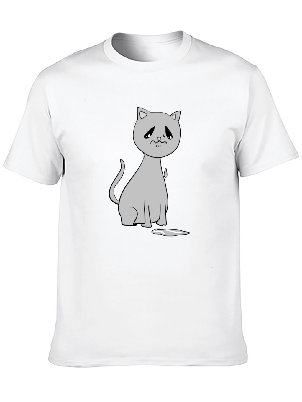 Sad Cat Graphic Tee - Unisex Black T-Shirt
