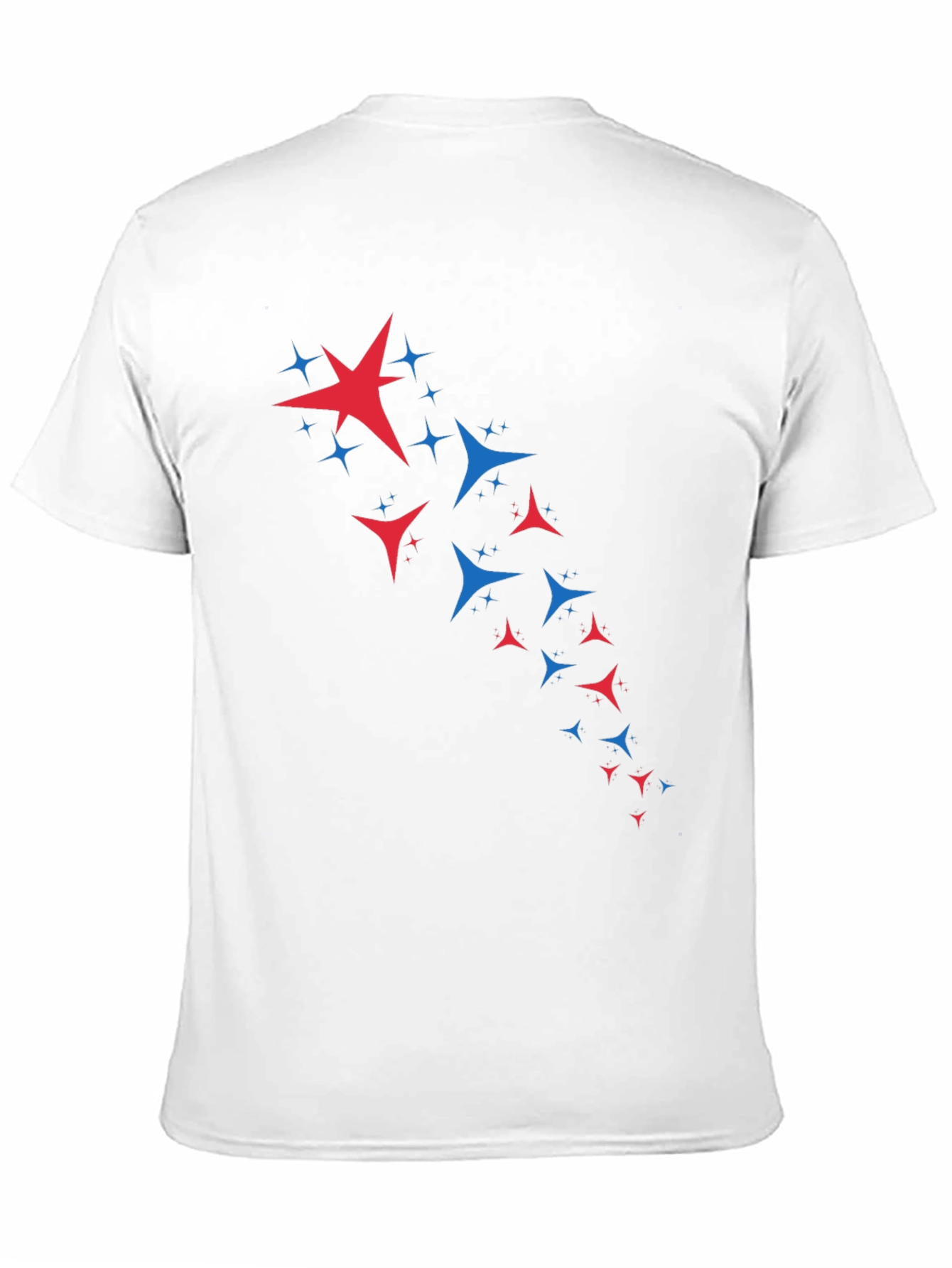 Stylish Black Tee with Patriotic Star Burst Design