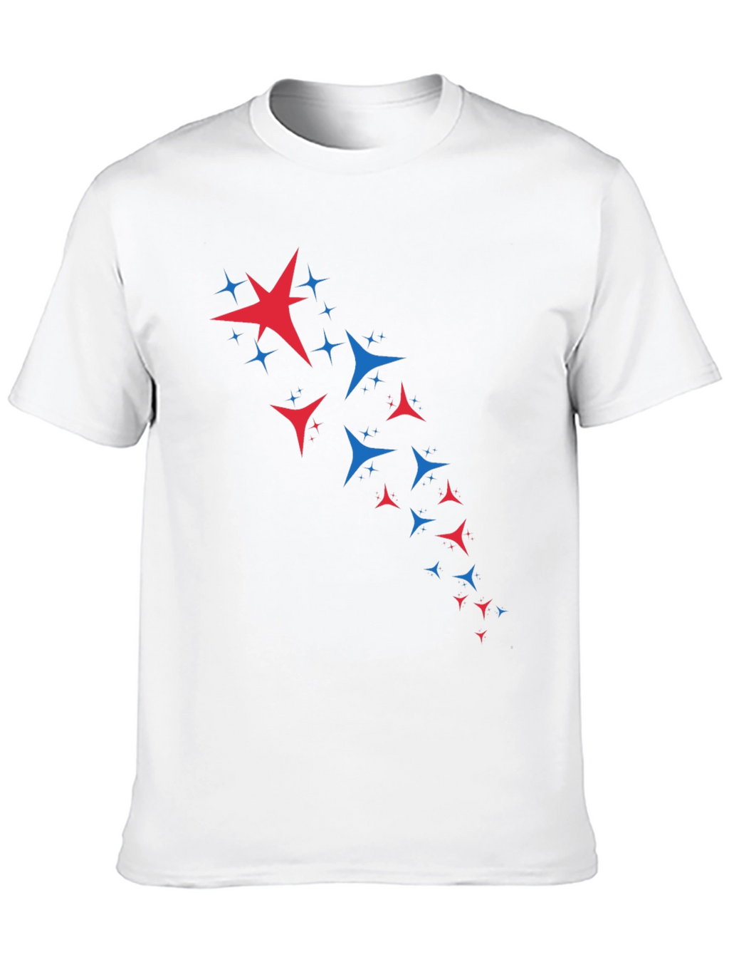 Stylish Black Tee with Patriotic Star Burst Design