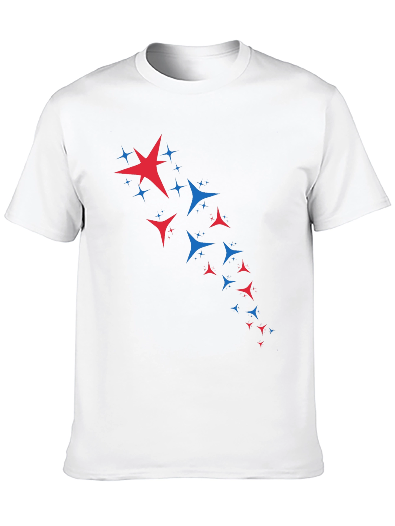 Stylish Black Tee with Patriotic Star Burst Design