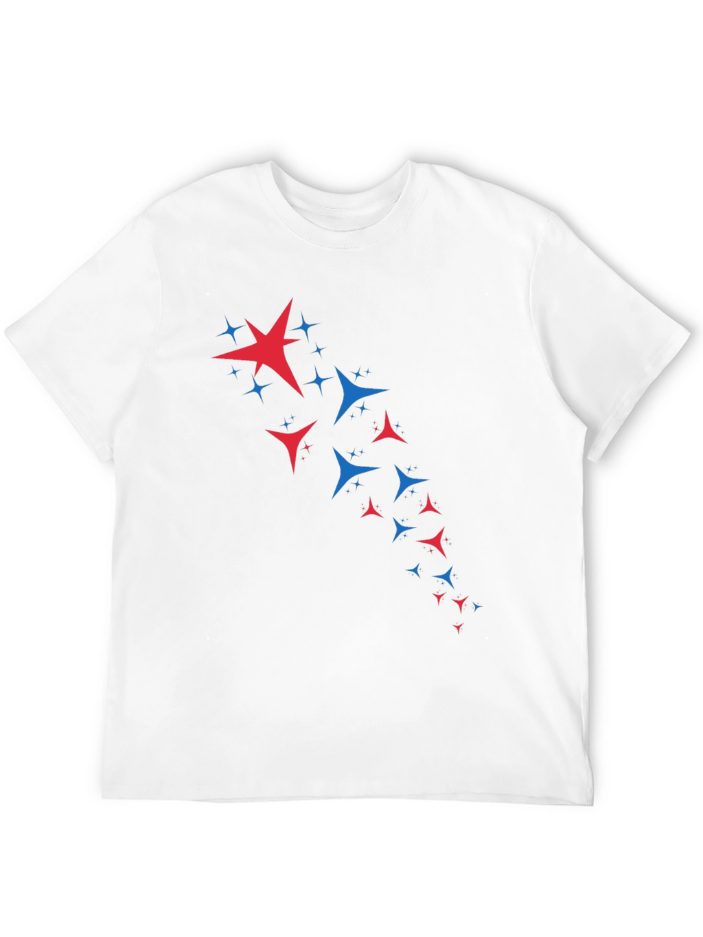 Stylish Black Tee with Patriotic Star Burst Design