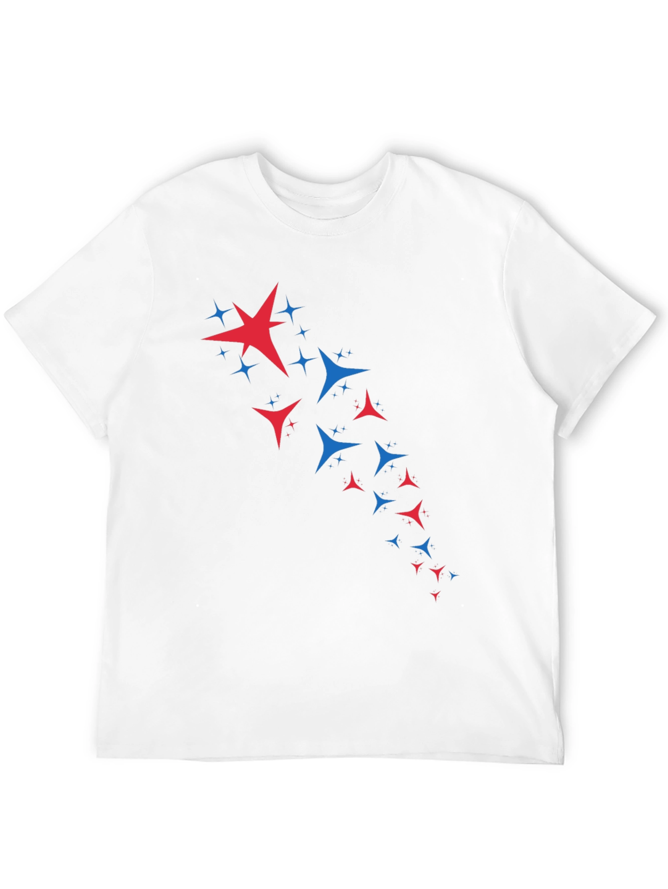 Stylish Black Tee with Patriotic Star Burst Design