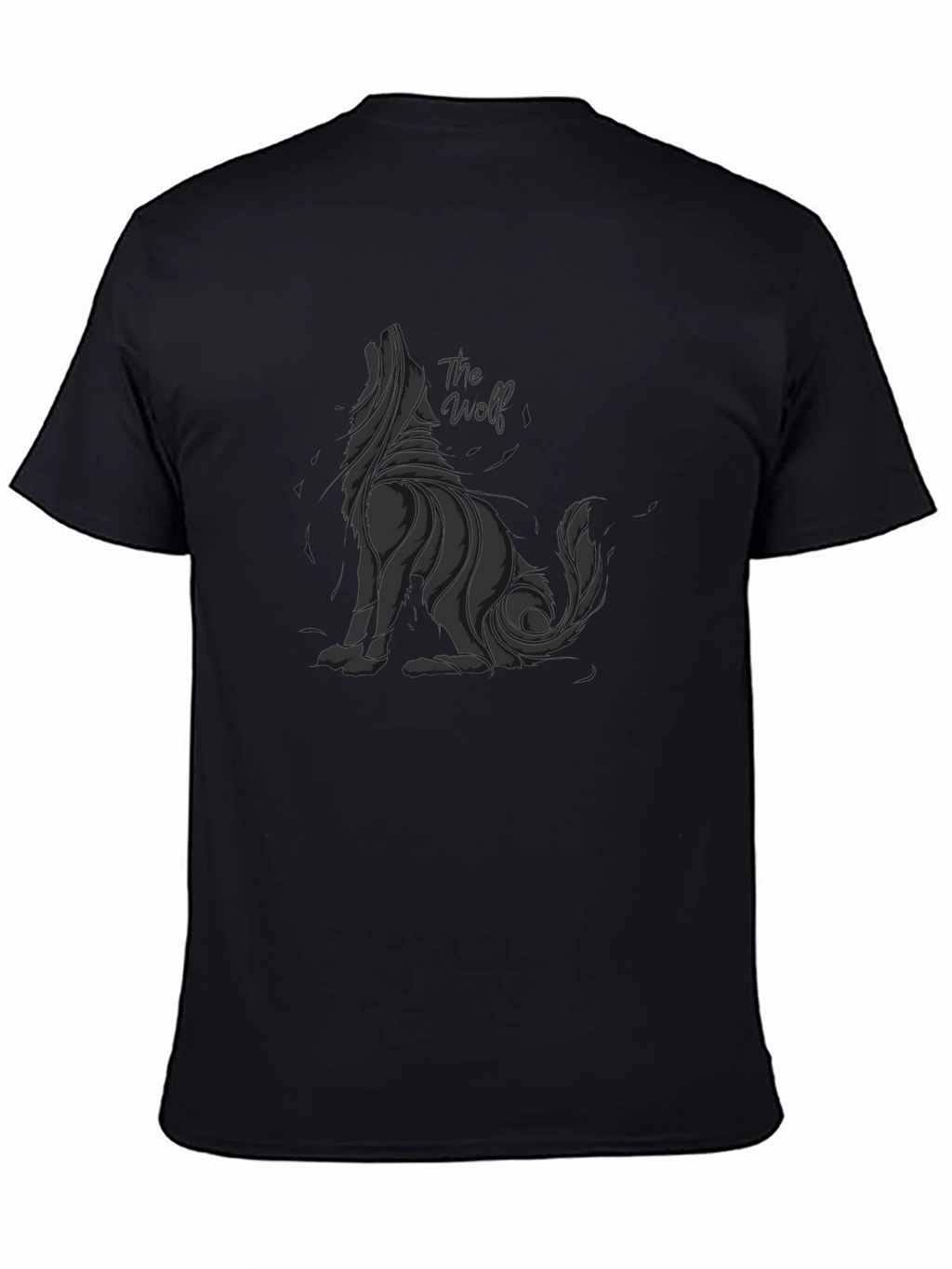 Mens Black The Wolf Graphic T-Shirt