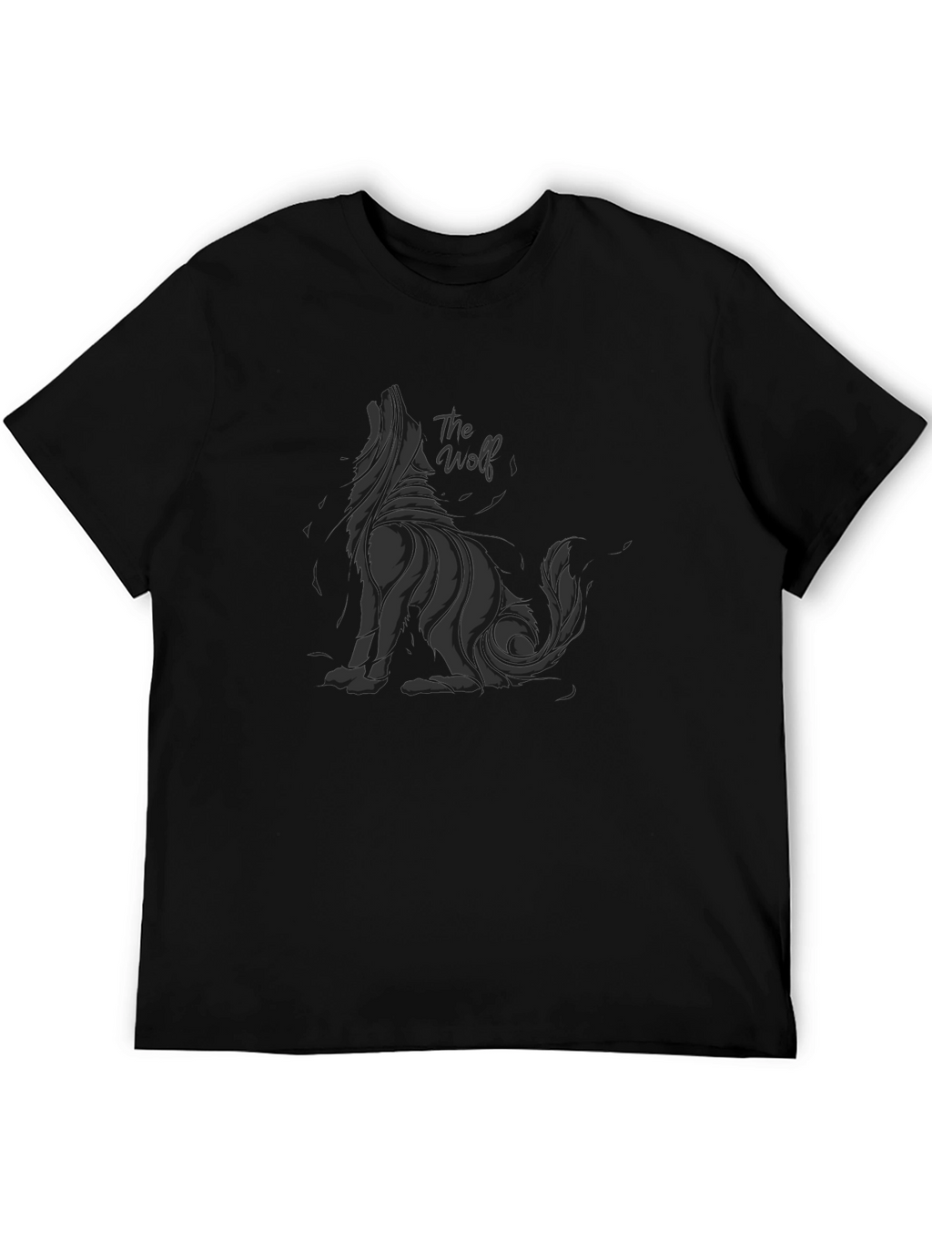 Mens Black The Wolf Graphic T-Shirt