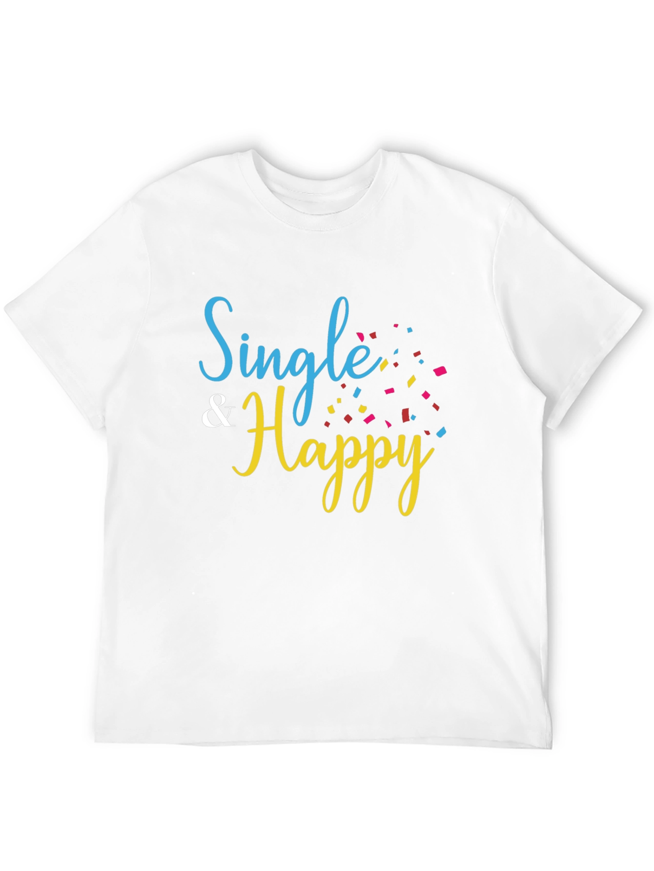 Single & Happy Black T-Shirt