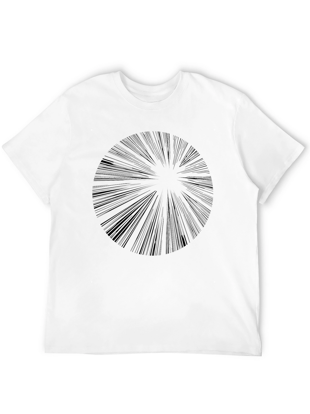 Abstract Radial Burst Black T-Shirt