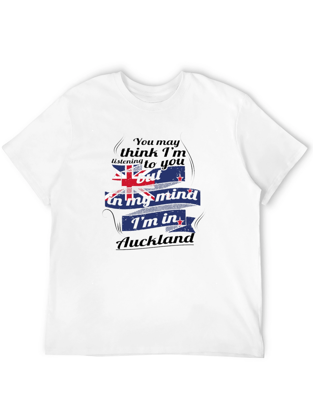 Auckland Mind T-Shirt: Black Cotton Blend Tee