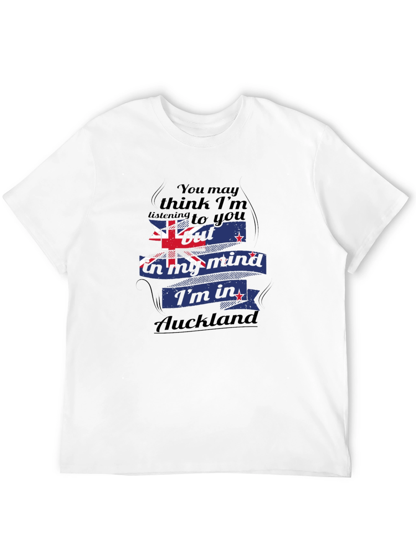 Auckland Mind T-Shirt: Black Cotton Blend Tee