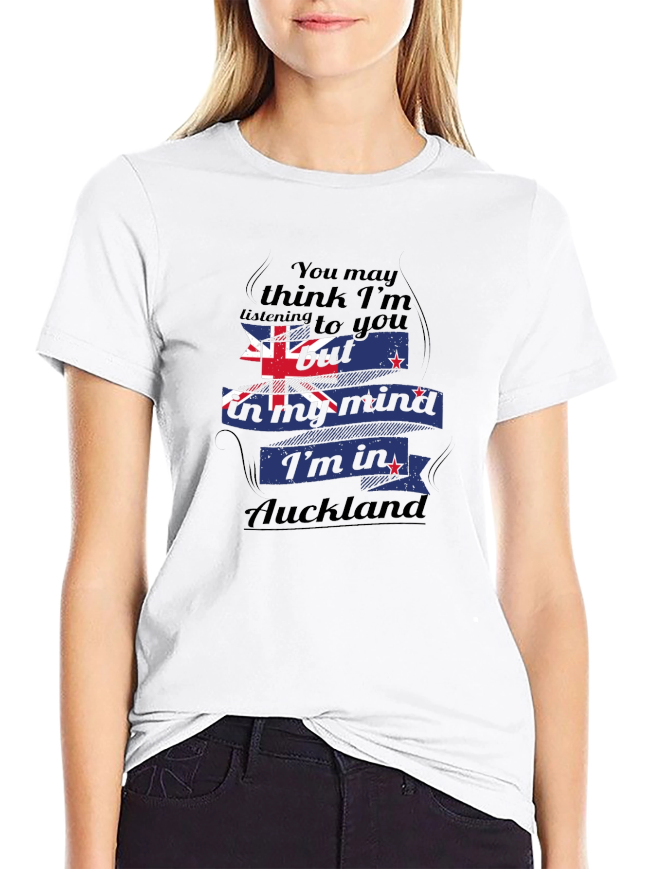 Auckland Mind T-Shirt: Black Cotton Blend Tee