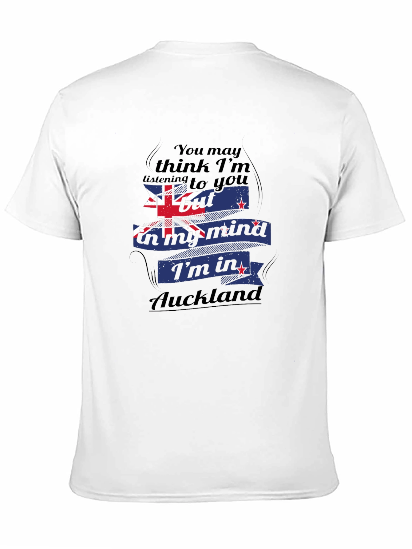Auckland Mind T-Shirt: Black Cotton Blend Tee