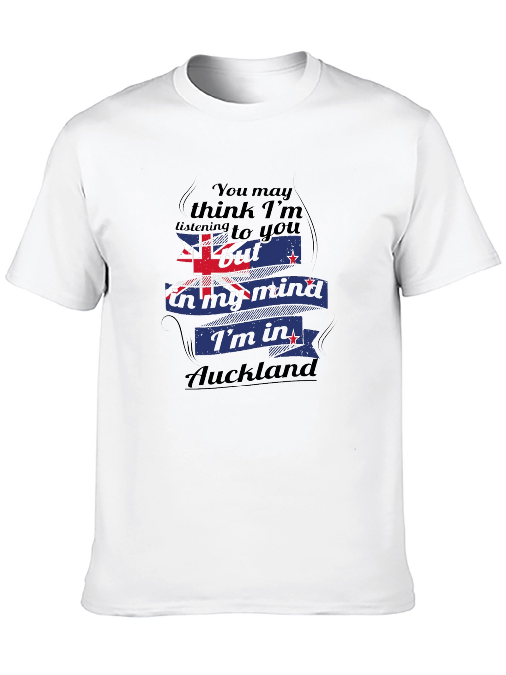Auckland Mind T-Shirt: Black Cotton Blend Tee