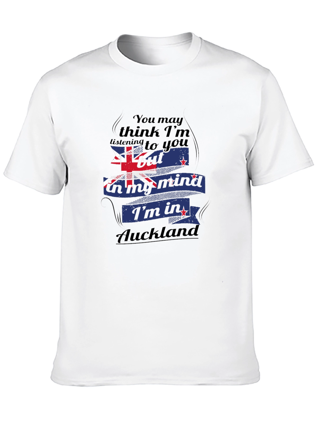 Auckland Mind T-Shirt: Black Cotton Blend Tee