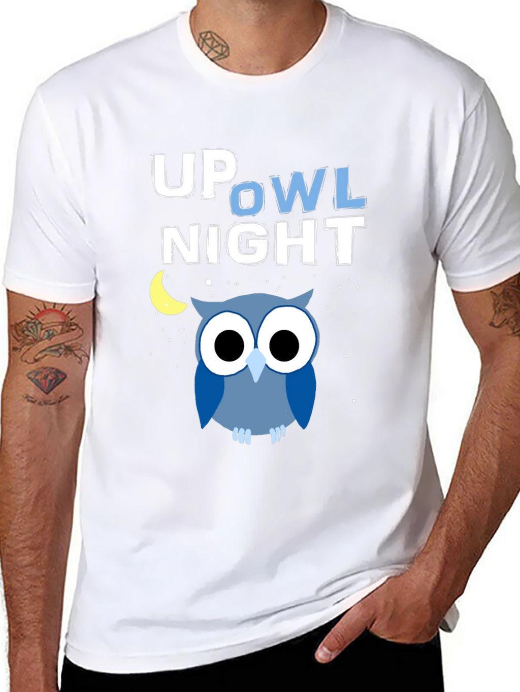 Up Owl Night Graphic Tee - Midnight Blue