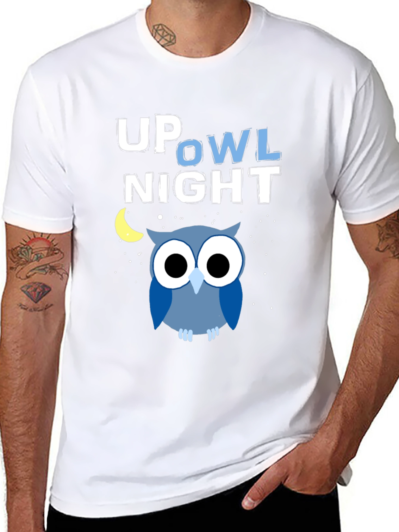 Up Owl Night Graphic Tee - Midnight Blue
