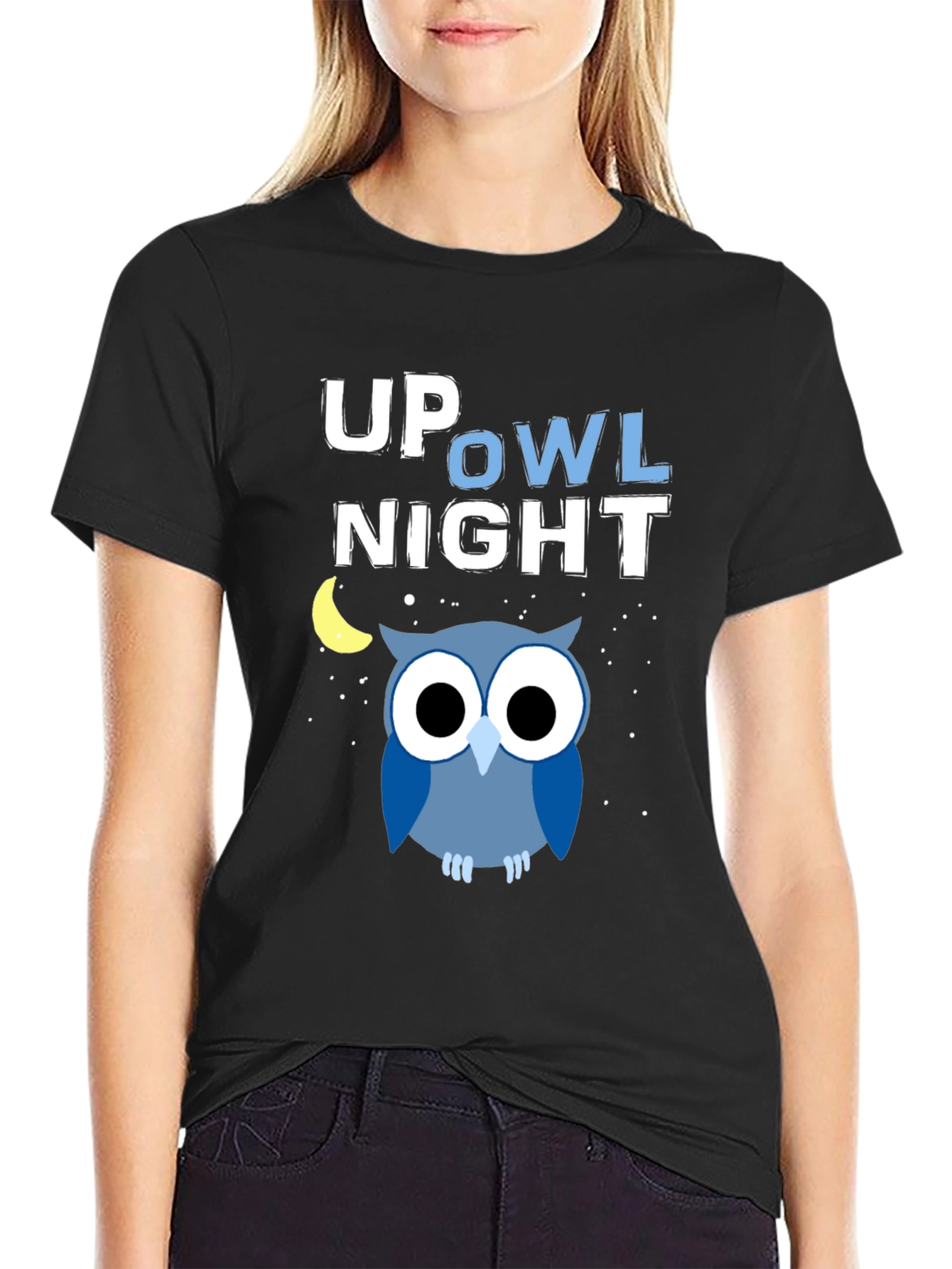 Up Owl Night Graphic Tee - Midnight Blue