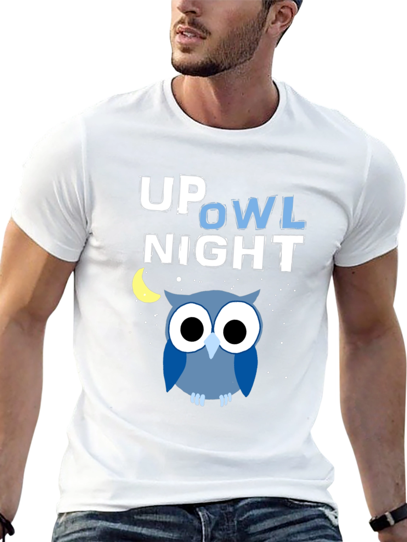 Up Owl Night Graphic Tee - Midnight Blue