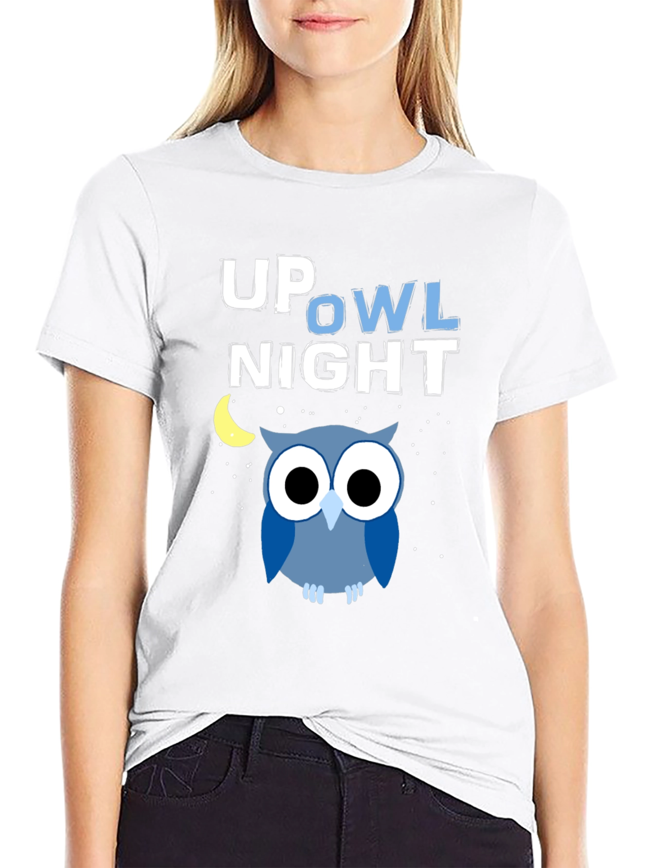 Up Owl Night Graphic Tee - Midnight Blue