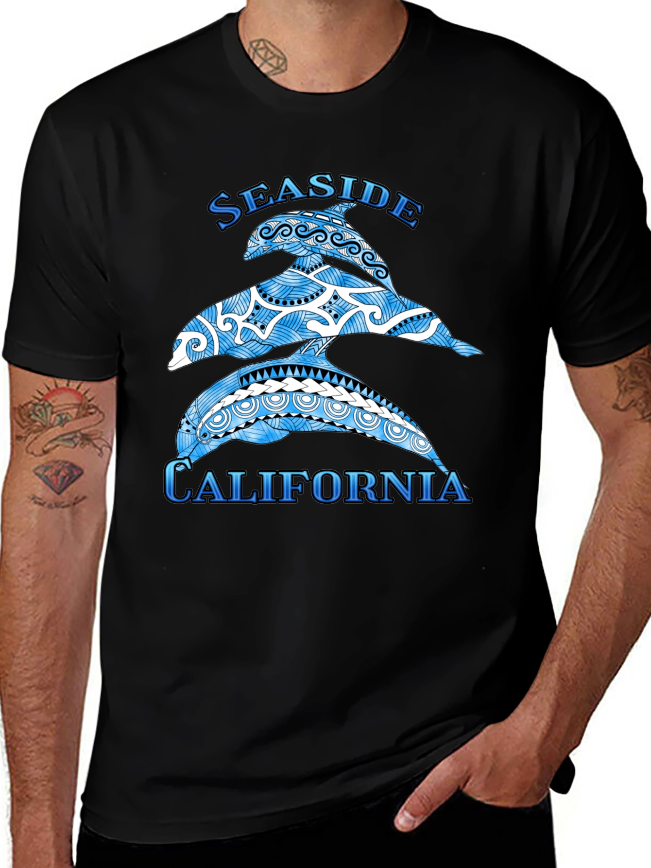 Seaside California Dolphin Graphic T-Shirt