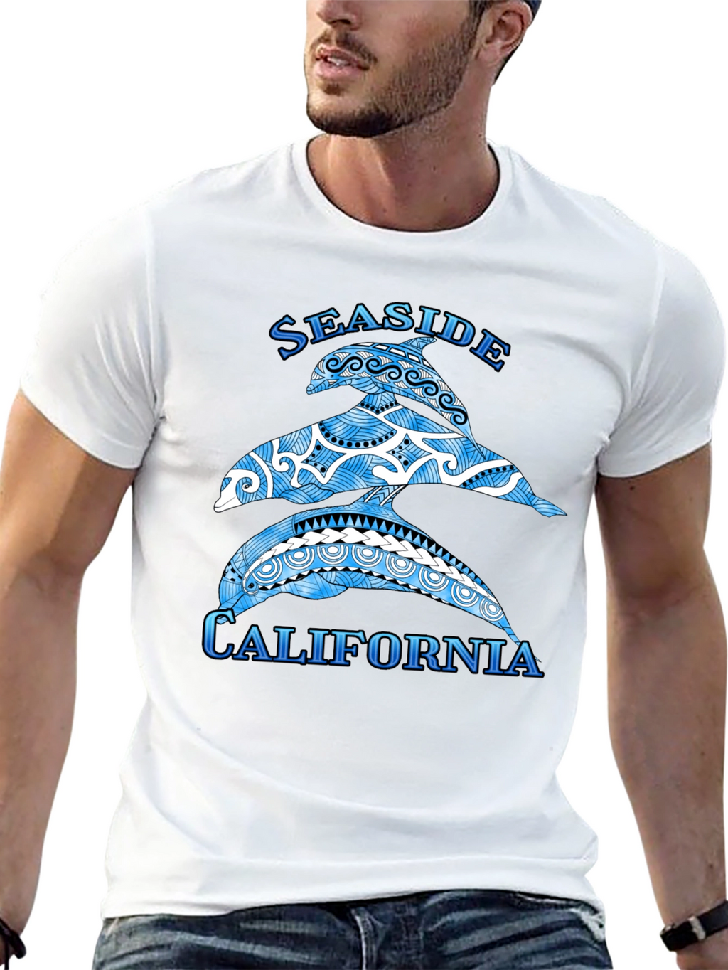 Seaside California Dolphin Graphic T-Shirt