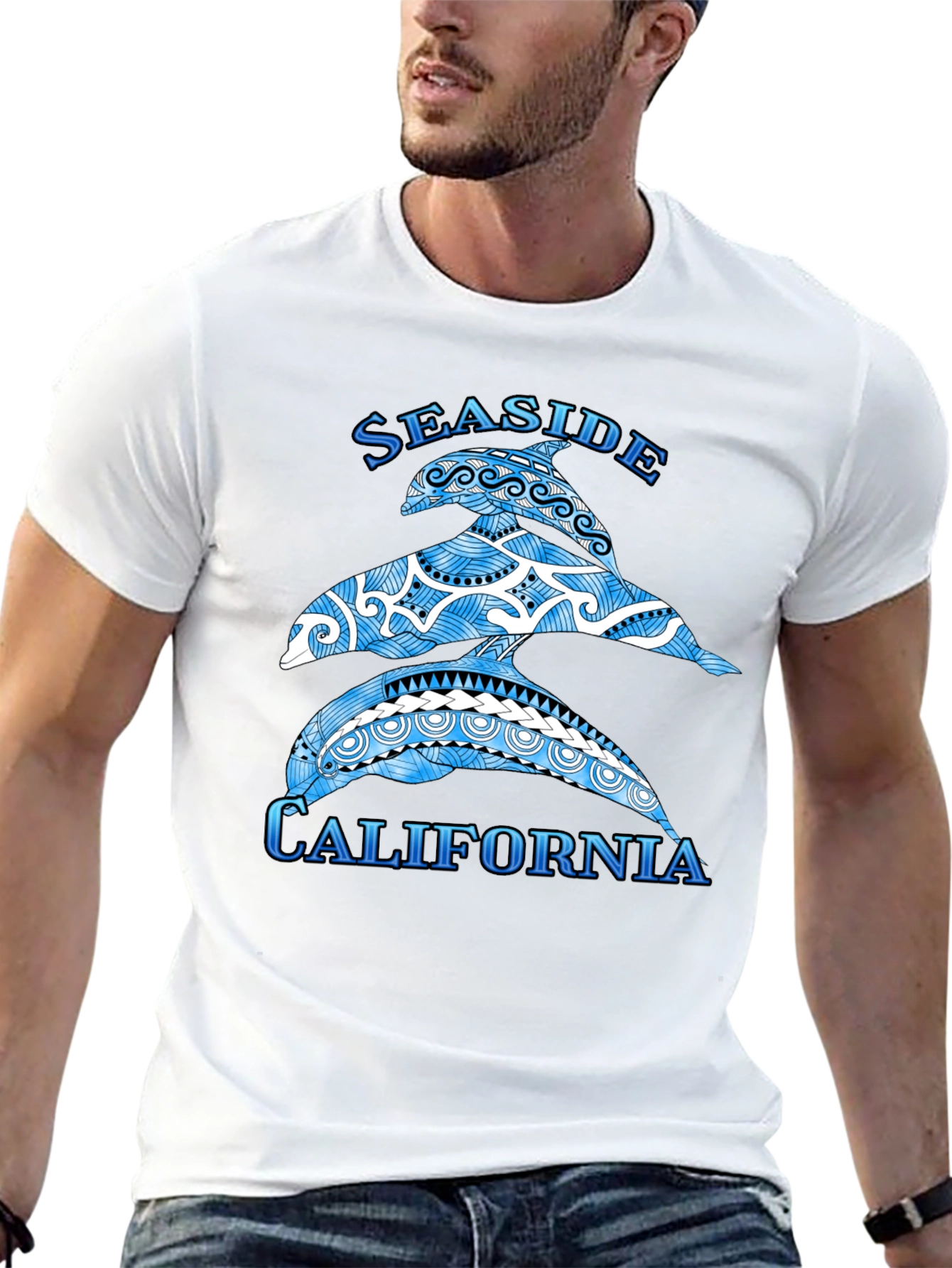 Seaside California Dolphin Graphic T-Shirt