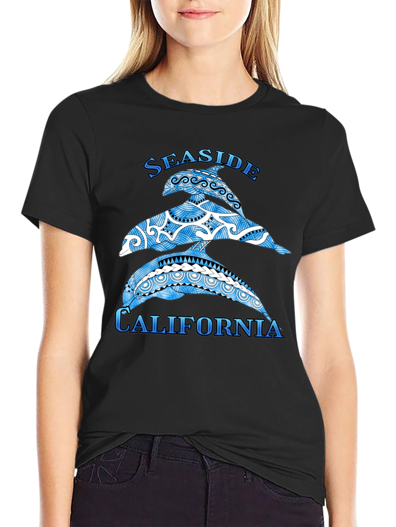 Seaside California Dolphin Graphic T-Shirt