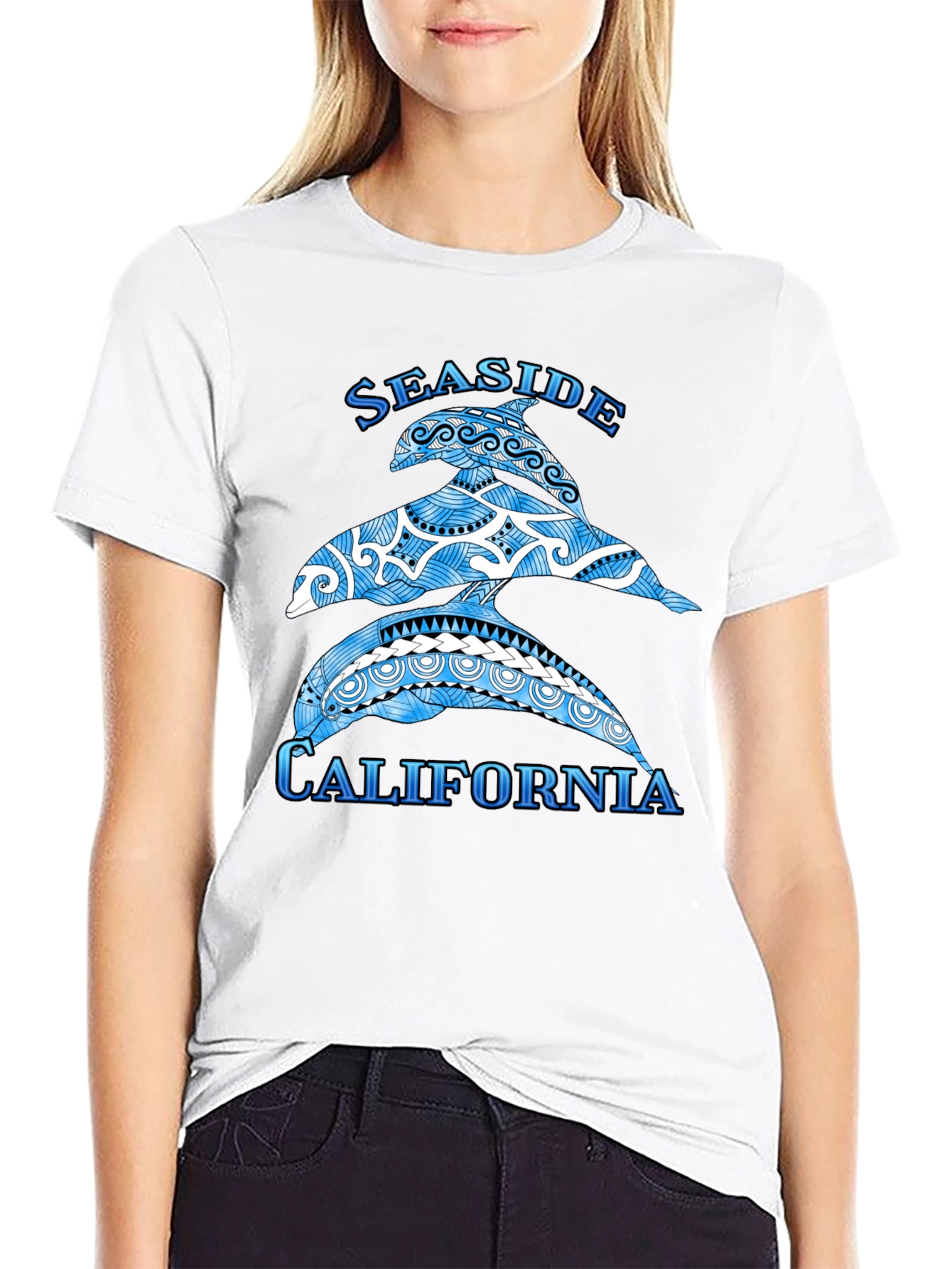 Seaside California Dolphin Graphic T-Shirt