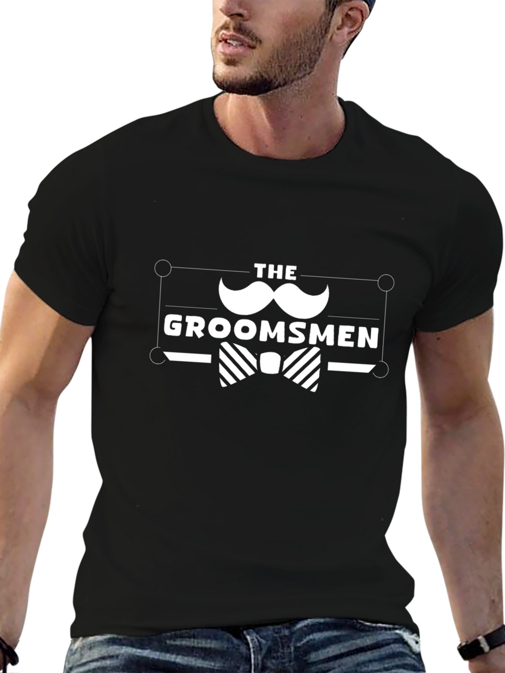 The Groomsmen Black Graphic T-Shirt