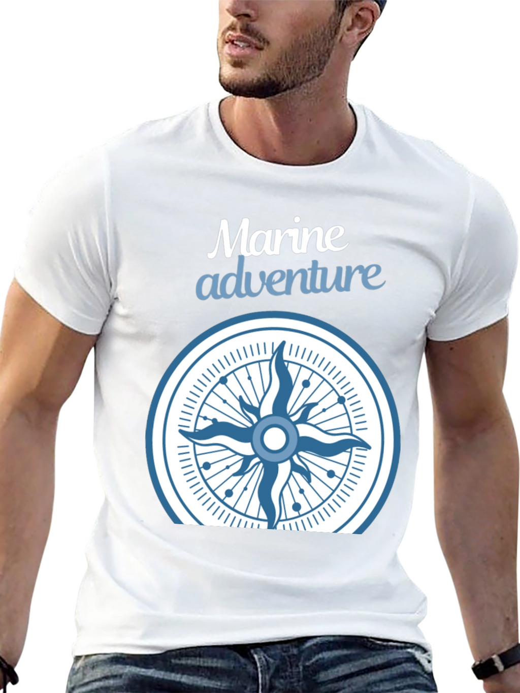 Marine Adventure Compass Graphic T-Shirt