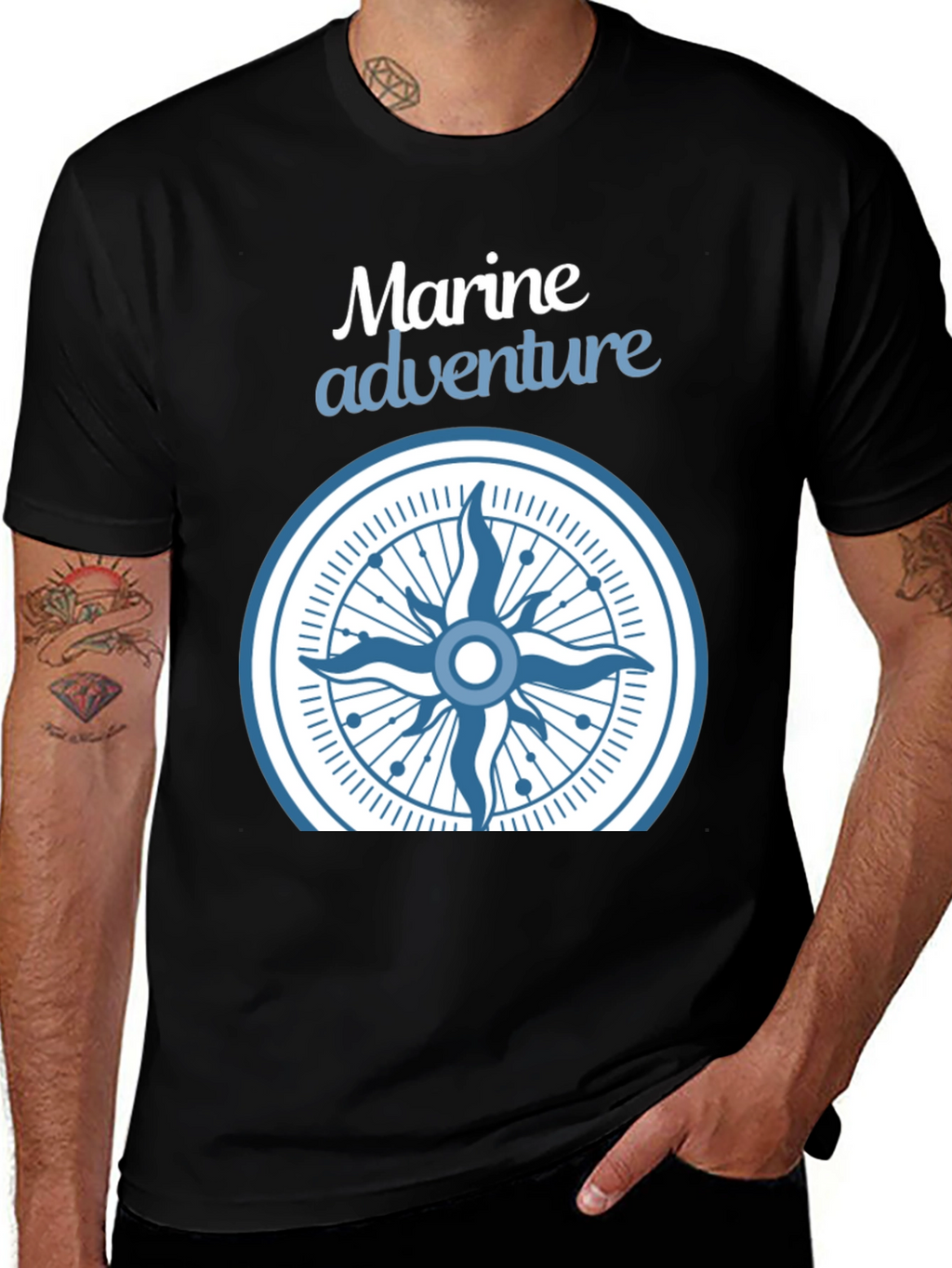 Marine Adventure Compass Graphic T-Shirt