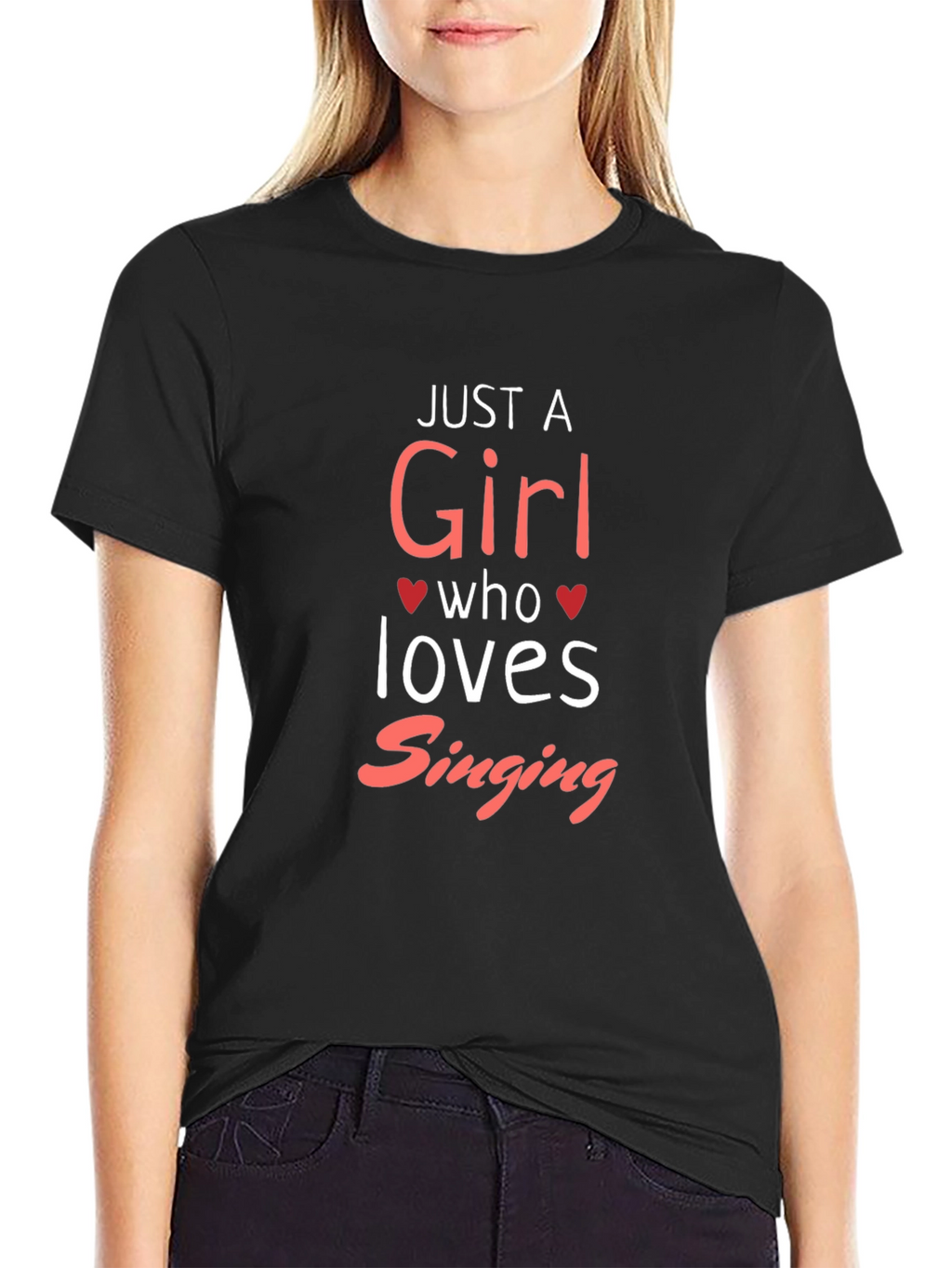 Just a Girl Who Loves Singing Black T-Shirt