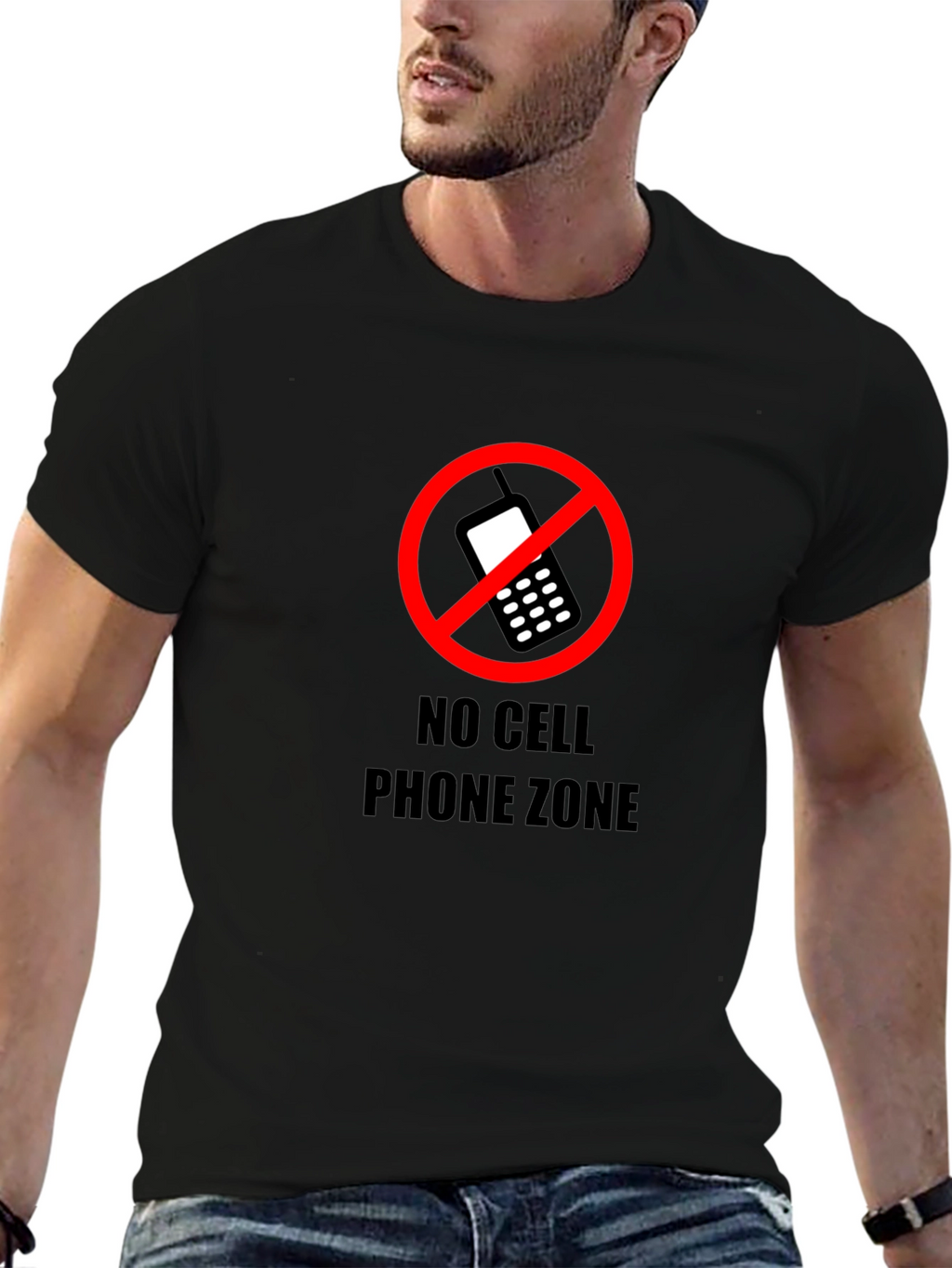 No Cell Phone Zone Black T-Shirt