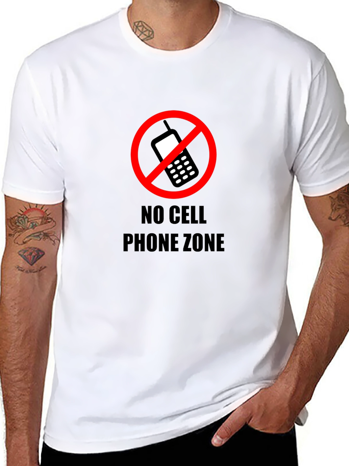 No Cell Phone Zone Black T-Shirt