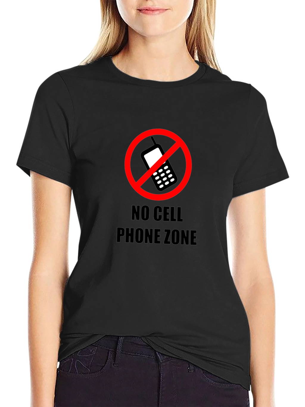 No Cell Phone Zone Black T-Shirt