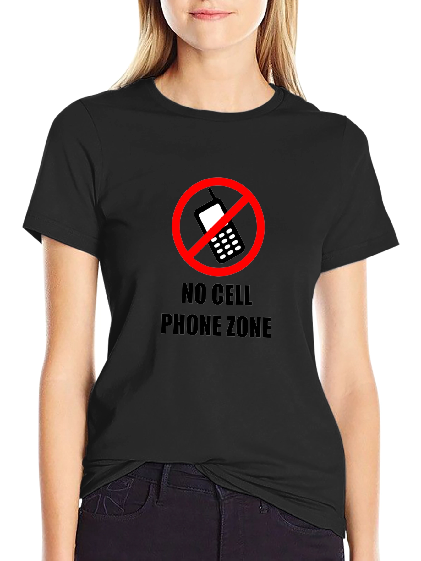 No Cell Phone Zone Black T-Shirt