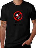 No Cell Phone Zone Black T-Shirt
