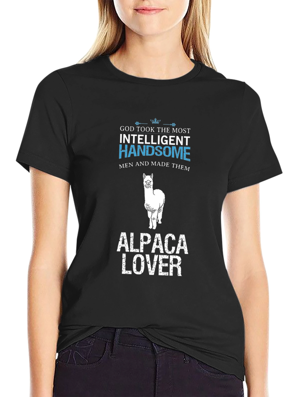 Alpaca Lover T-Shirt - Intelligent Handsome Mens Tee