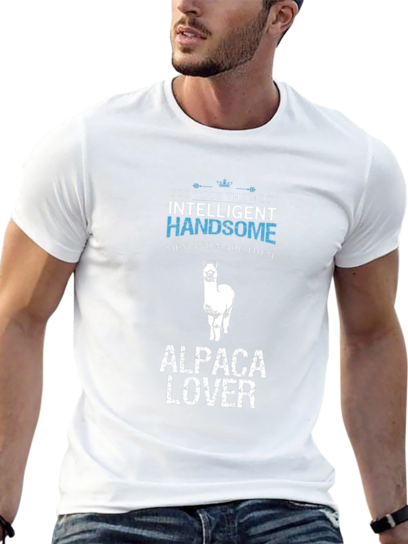 Alpaca Lover T-Shirt - Intelligent Handsome Mens Tee