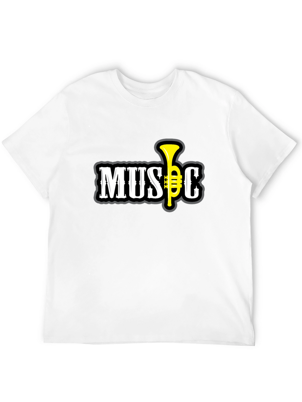 Music Graphic T-Shirt - Short Sleeve Black