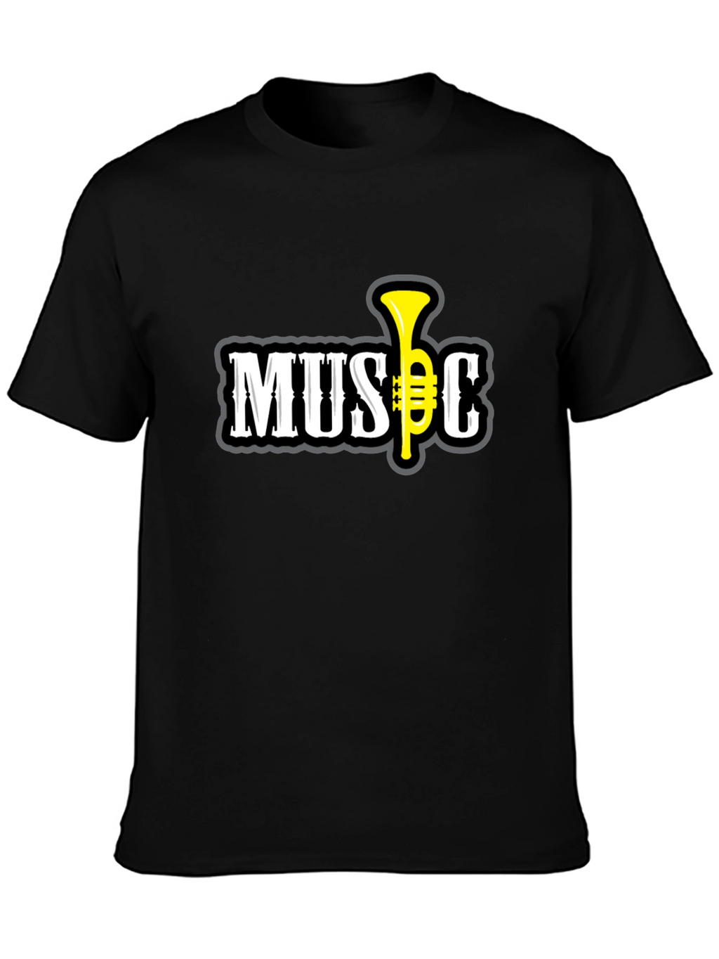 Music Graphic T-Shirt - Short Sleeve Black