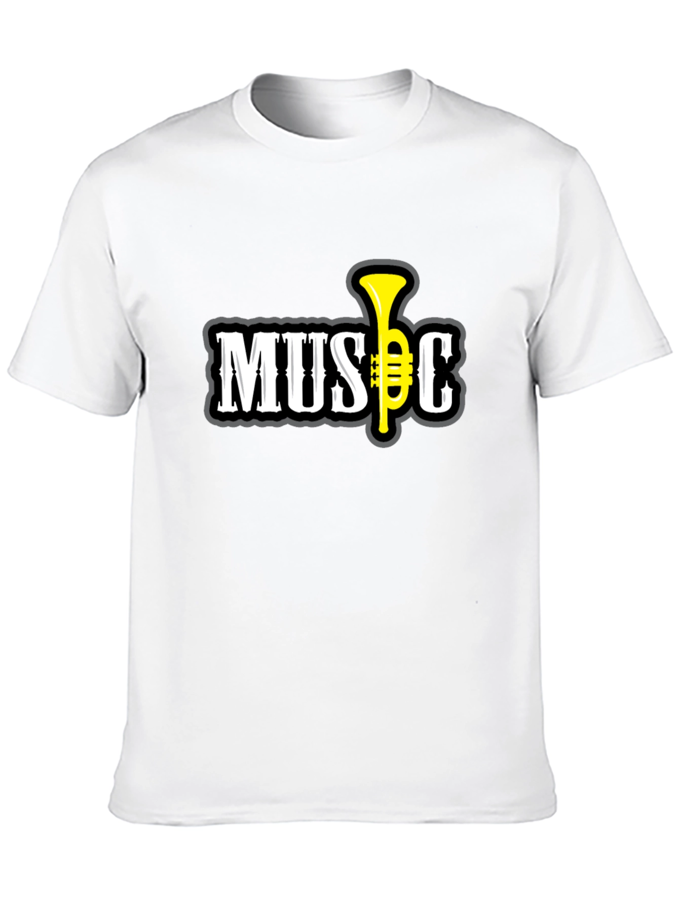 Music Graphic T-Shirt - Short Sleeve Black