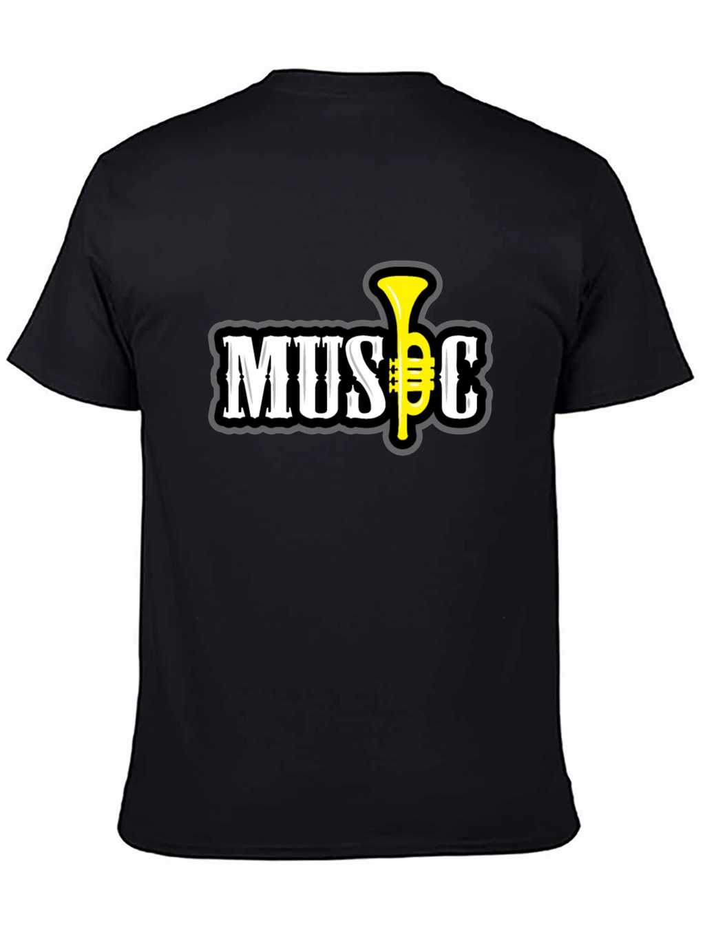 Music Graphic T-Shirt - Short Sleeve Black