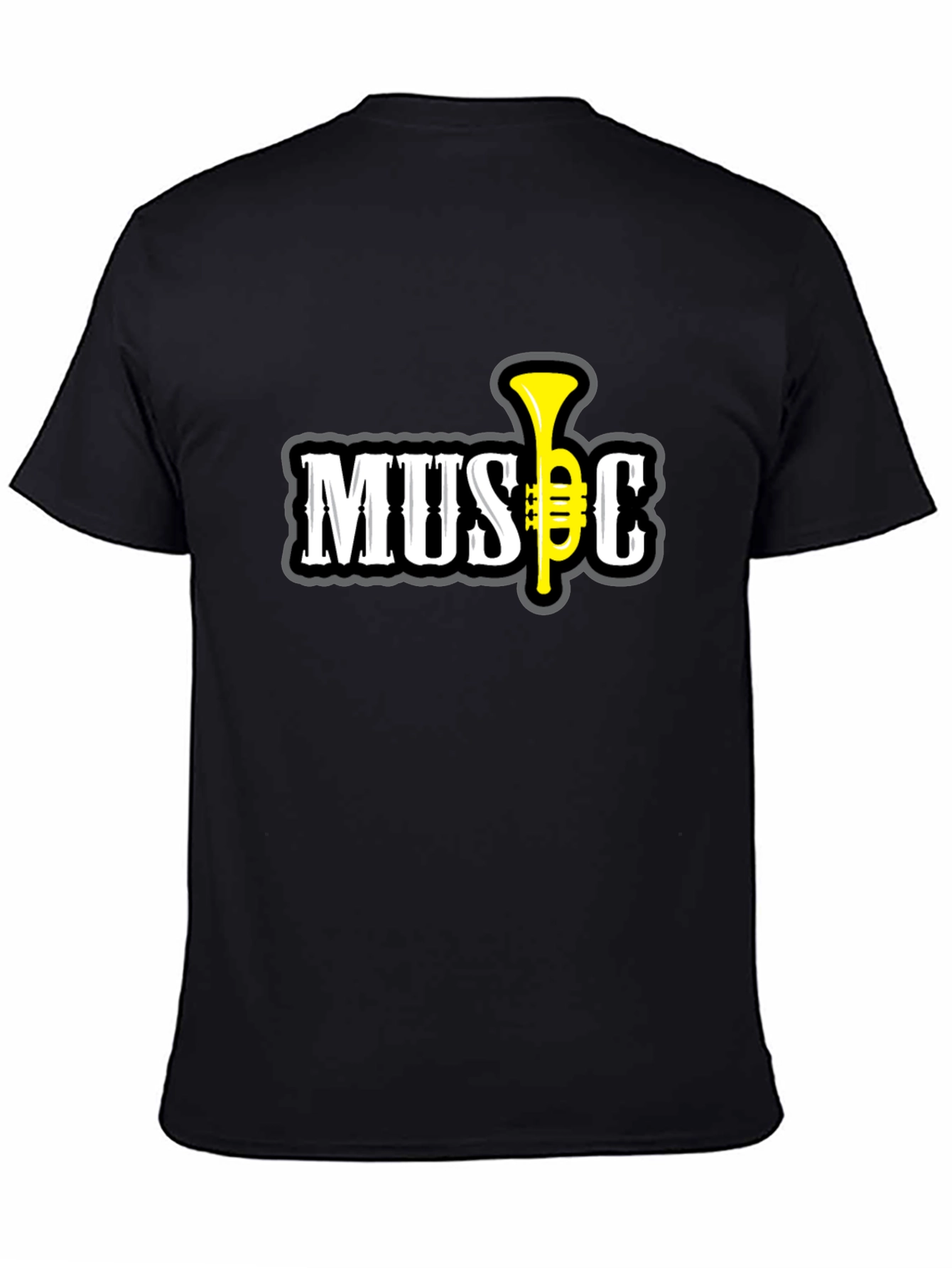 Music Graphic T-Shirt - Short Sleeve Black