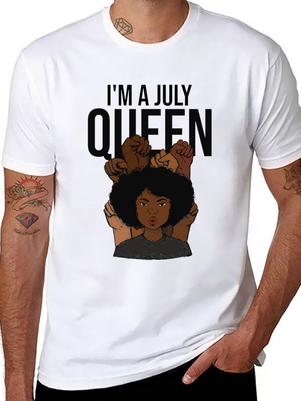 Im a July Queen Black T-Shirt
