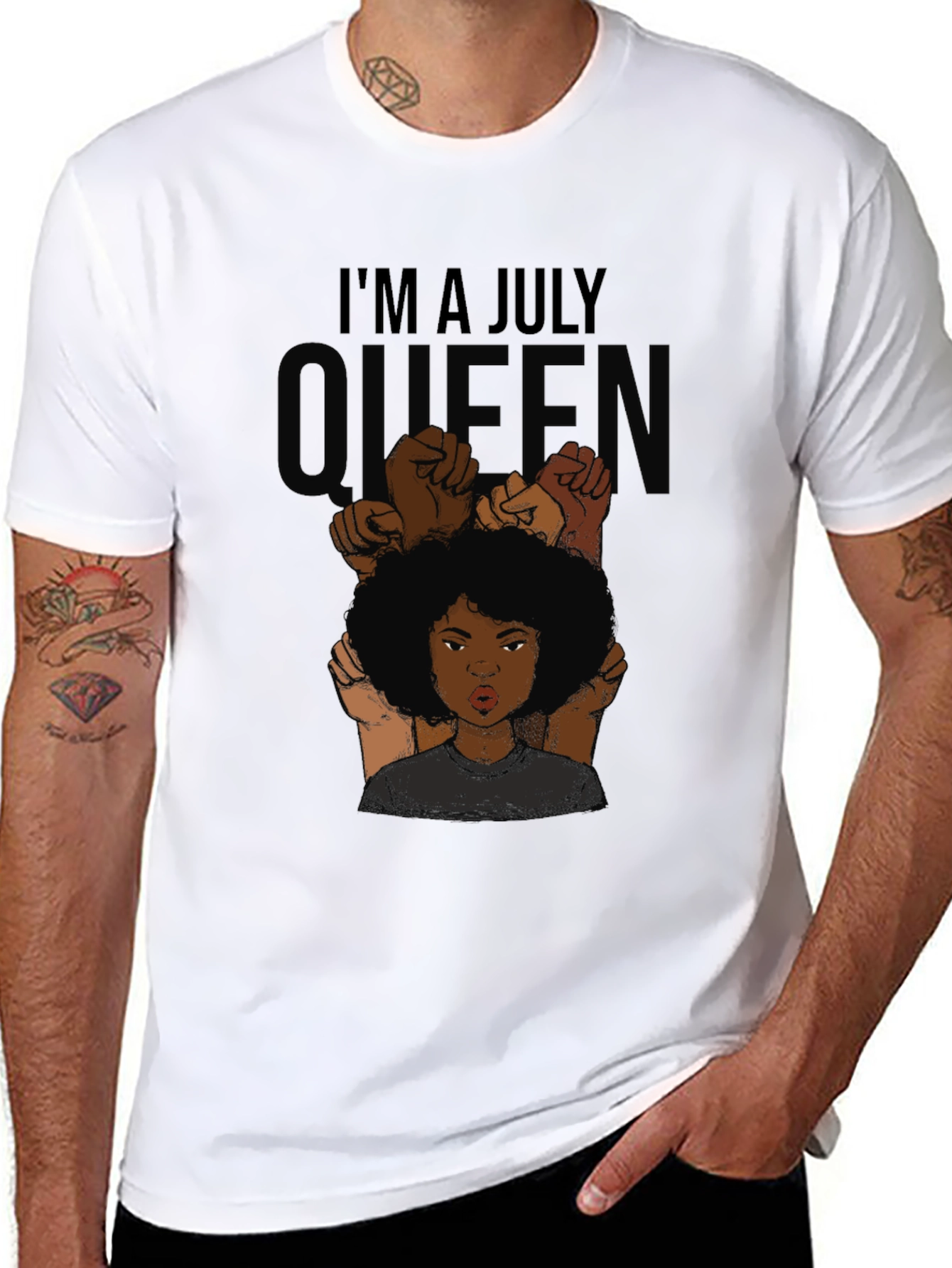Im a July Queen Black T-Shirt