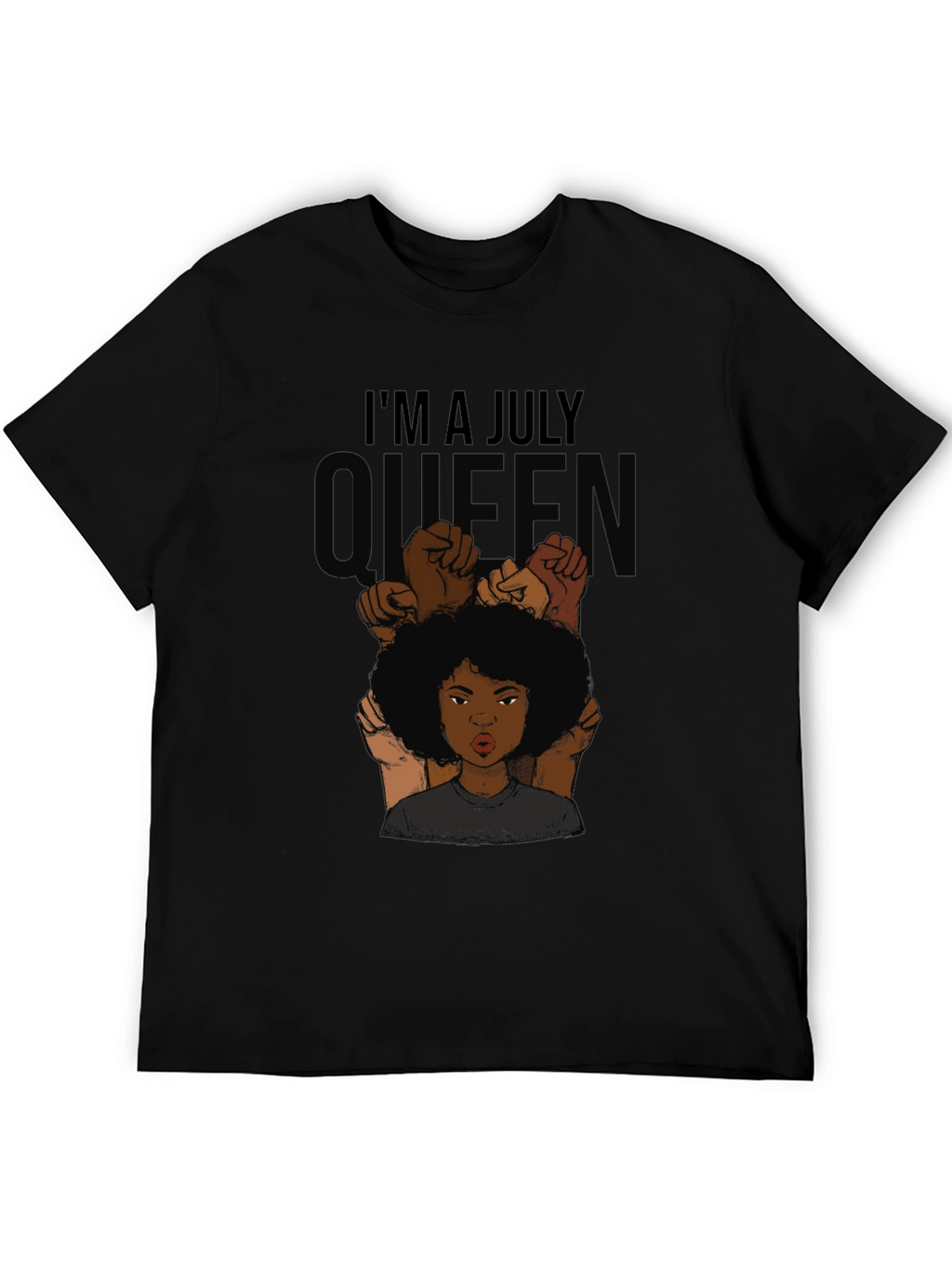 Im a July Queen Black T-Shirt