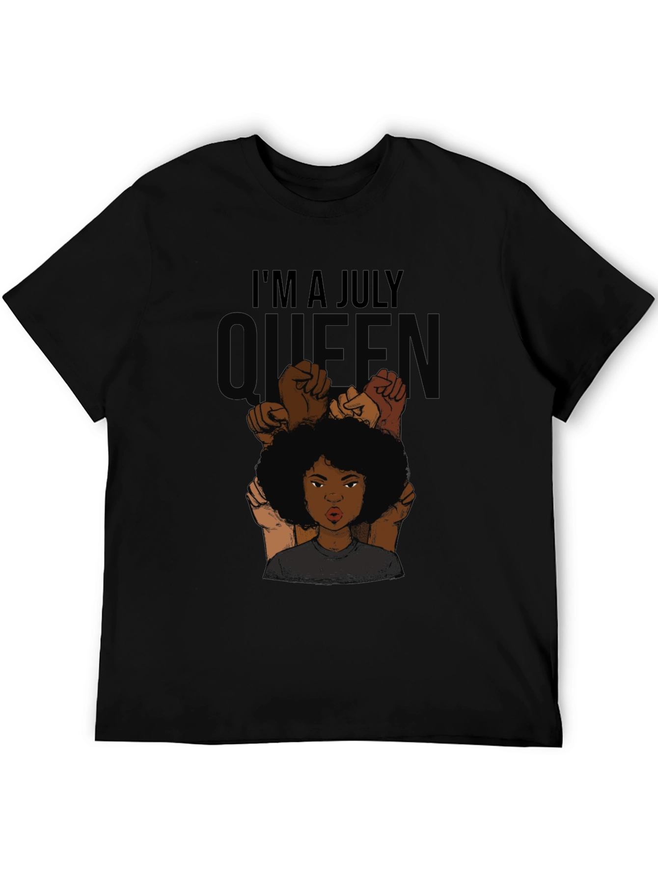 Im a July Queen Black T-Shirt