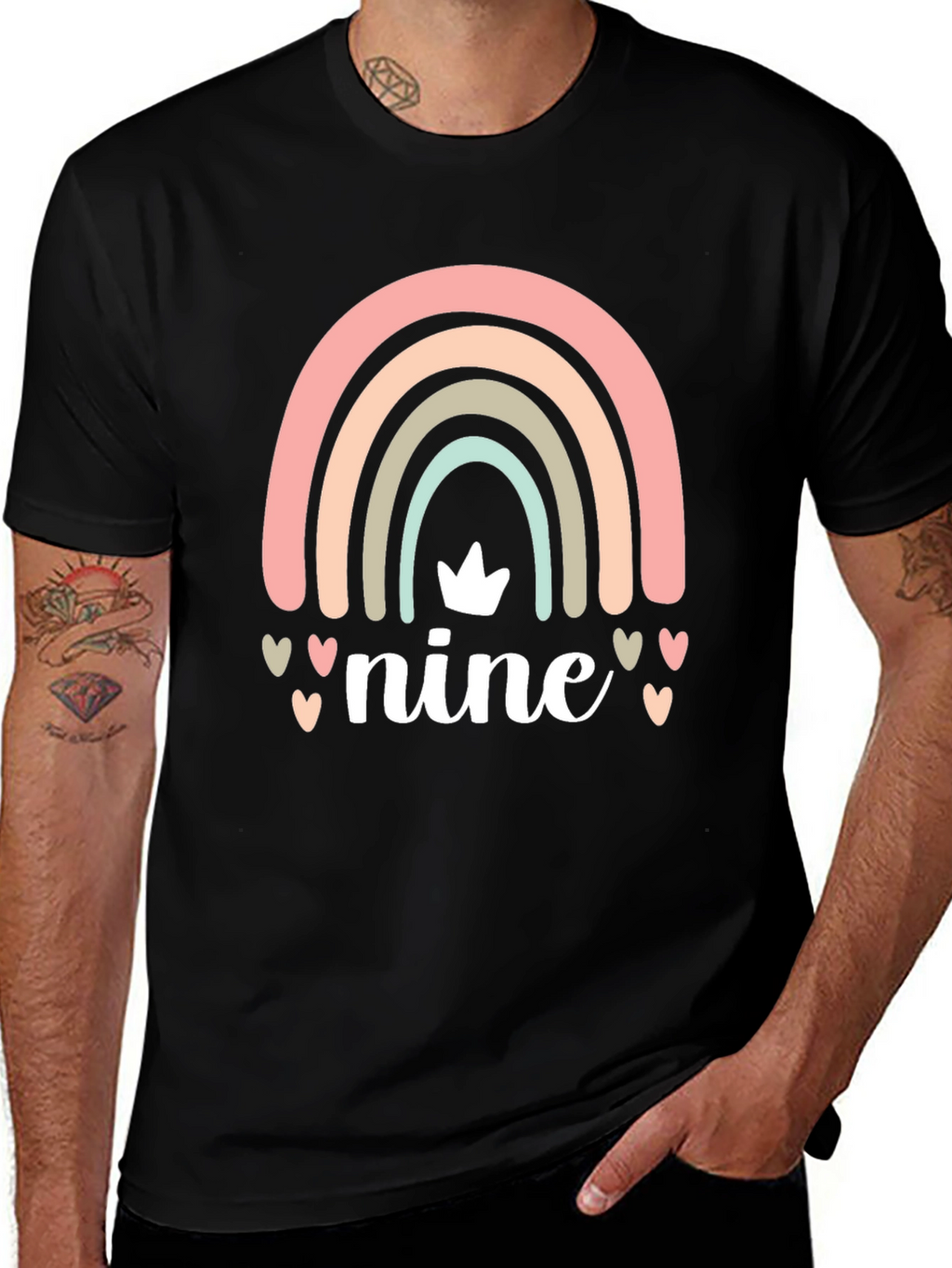 Nine Birthday Rainbow T-Shirt