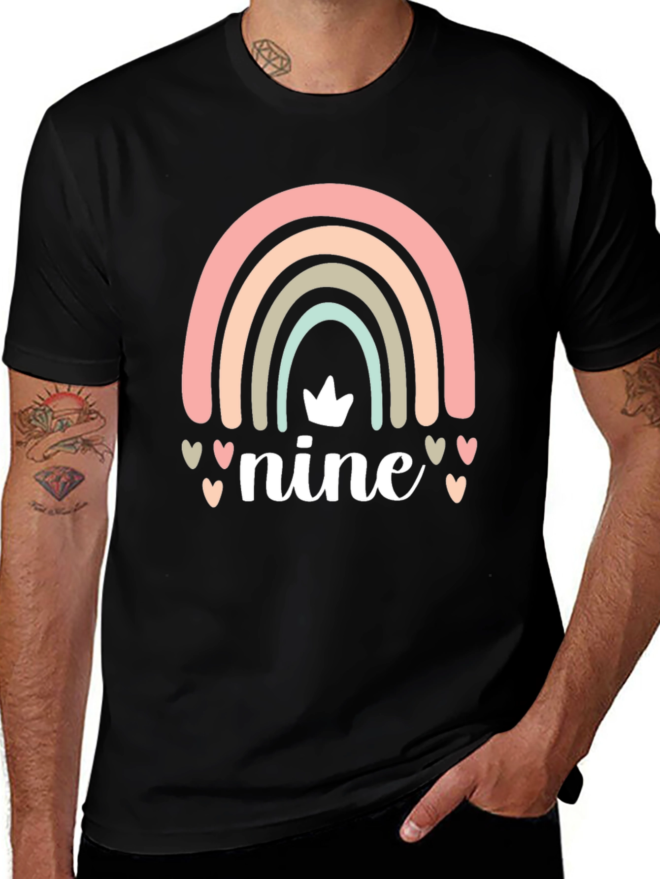 Nine Birthday Rainbow T-Shirt